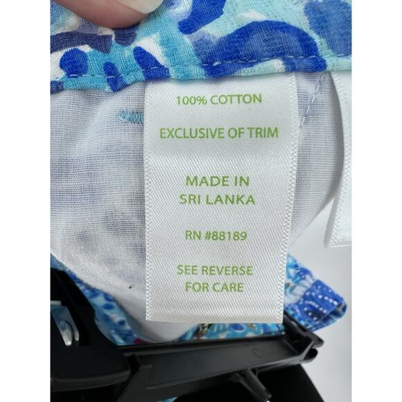 Lilly Pulitzer Adie Shorts Half Shell turquoise blue sea shells summer preppy 8 - Picture 6 of 10